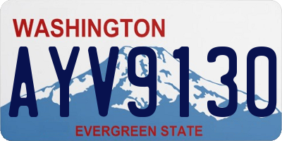 WA license plate AYV9130