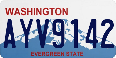 WA license plate AYV9142