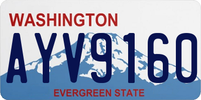 WA license plate AYV9160