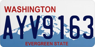 WA license plate AYV9163