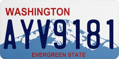 WA license plate AYV9181