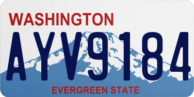 WA license plate AYV9184