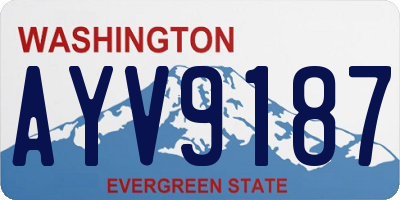 WA license plate AYV9187