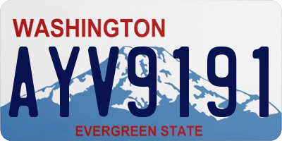 WA license plate AYV9191