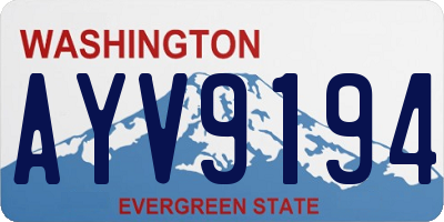 WA license plate AYV9194