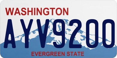 WA license plate AYV9200