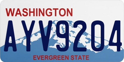 WA license plate AYV9204