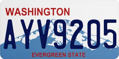 WA license plate AYV9205