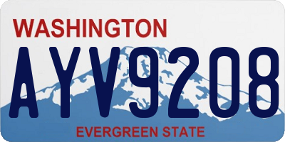 WA license plate AYV9208