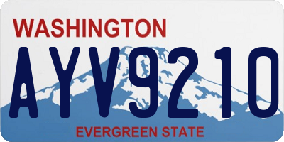 WA license plate AYV9210
