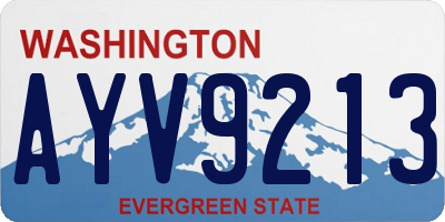 WA license plate AYV9213