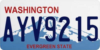 WA license plate AYV9215