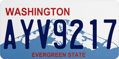WA license plate AYV9217