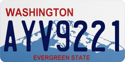 WA license plate AYV9221