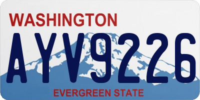 WA license plate AYV9226