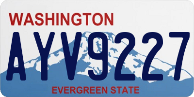 WA license plate AYV9227