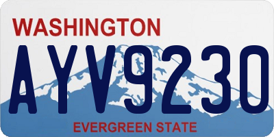 WA license plate AYV9230