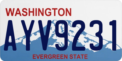 WA license plate AYV9231