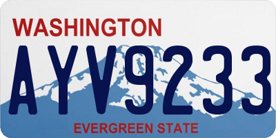 WA license plate AYV9233