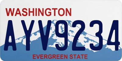 WA license plate AYV9234