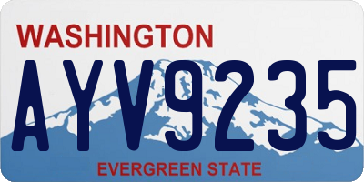 WA license plate AYV9235