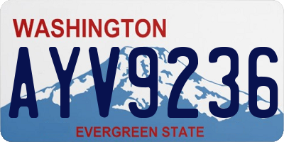 WA license plate AYV9236