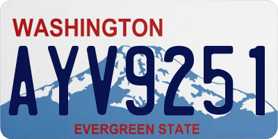 WA license plate AYV9251