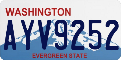 WA license plate AYV9252