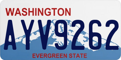 WA license plate AYV9262