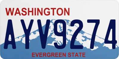 WA license plate AYV9274