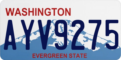 WA license plate AYV9275