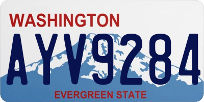 WA license plate AYV9284