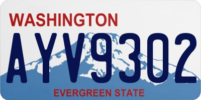 WA license plate AYV9302