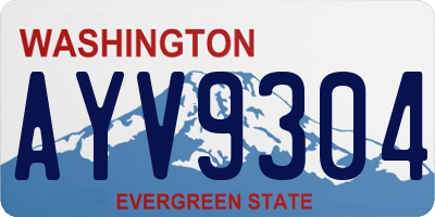 WA license plate AYV9304