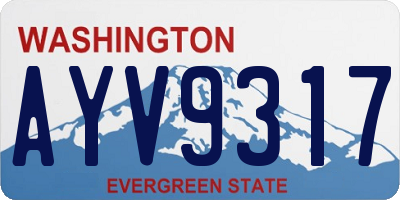 WA license plate AYV9317