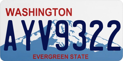 WA license plate AYV9322