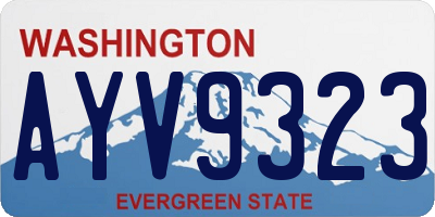 WA license plate AYV9323