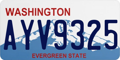 WA license plate AYV9325