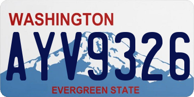 WA license plate AYV9326