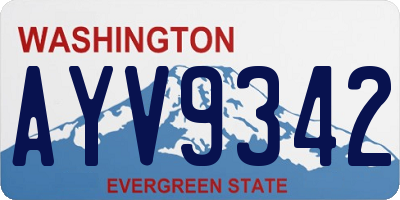 WA license plate AYV9342