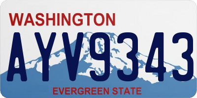 WA license plate AYV9343