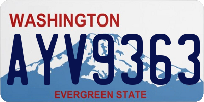 WA license plate AYV9363