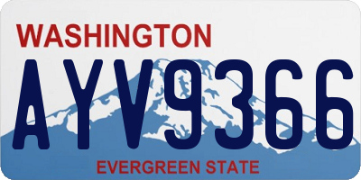 WA license plate AYV9366