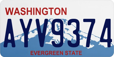 WA license plate AYV9374