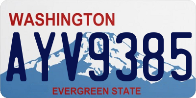 WA license plate AYV9385