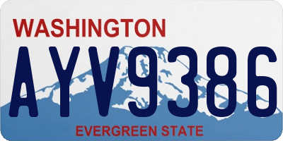 WA license plate AYV9386