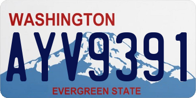 WA license plate AYV9391