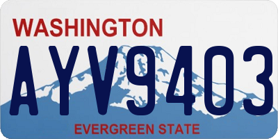 WA license plate AYV9403