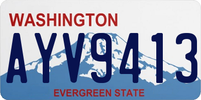 WA license plate AYV9413