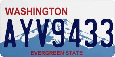 WA license plate AYV9433